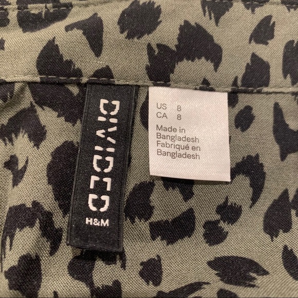 H&M Divided black green leopard print dress - Picture 3 of 4